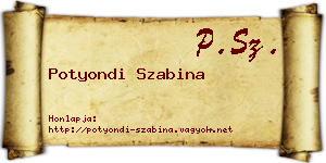 Potyondi Szabina névjegykártya